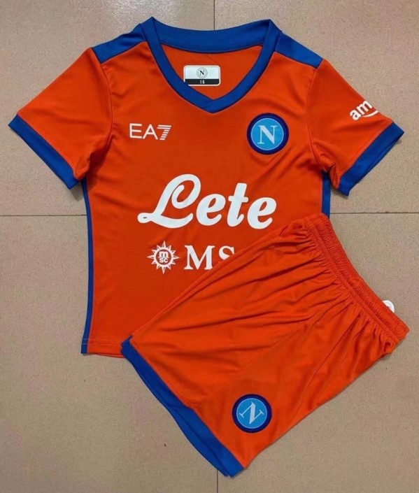 Kids-Napoli 21/22 Third Red Soccer Jersey
